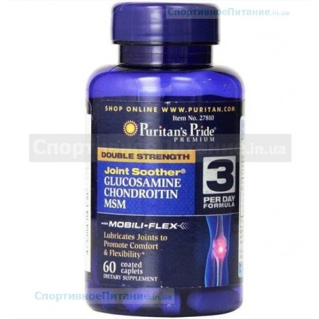 Double Strength Glucosamine, Chondroitin & MSM Joint Soother 60 таб