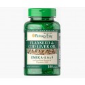 Flaxseed & Cod Liver Oil 1000 mg Omega 3, 6 & 9 100 капс