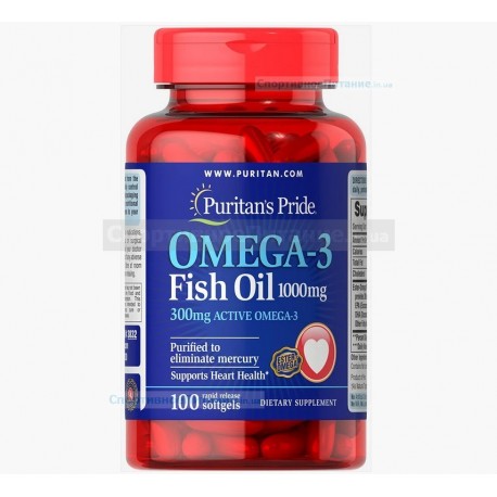 Omega-3 Fish Oil 1000 mg (300 mg Active Omega-3) 100 капс
