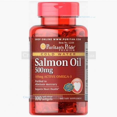 Omega-3 Salmon Oil 500 mg (105 mg Active Omega-3) 100 капс