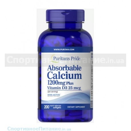 Absorbable Calcium 1200 mg Plus Vitamin D3 25 mcg 200 капс
